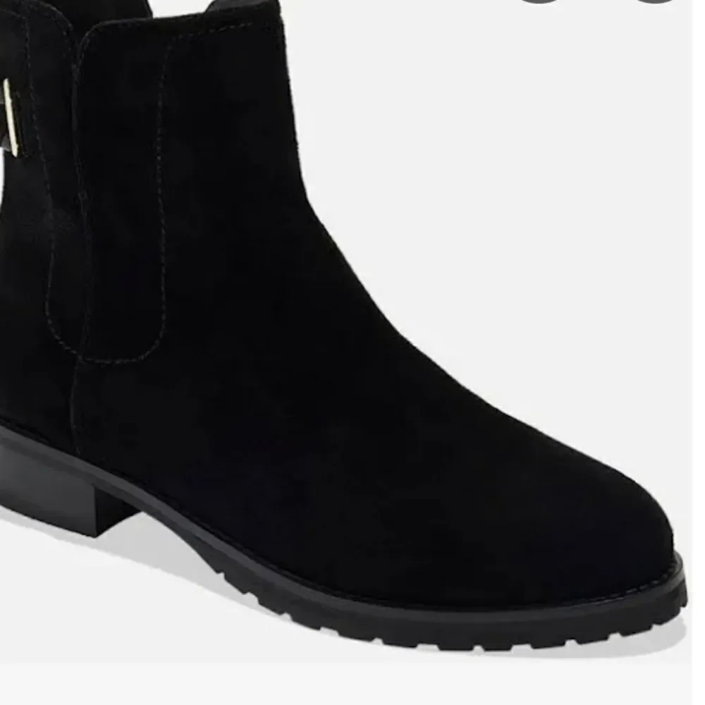 Jack Rogers Suede Leather Chelsea Black Ankle Boots